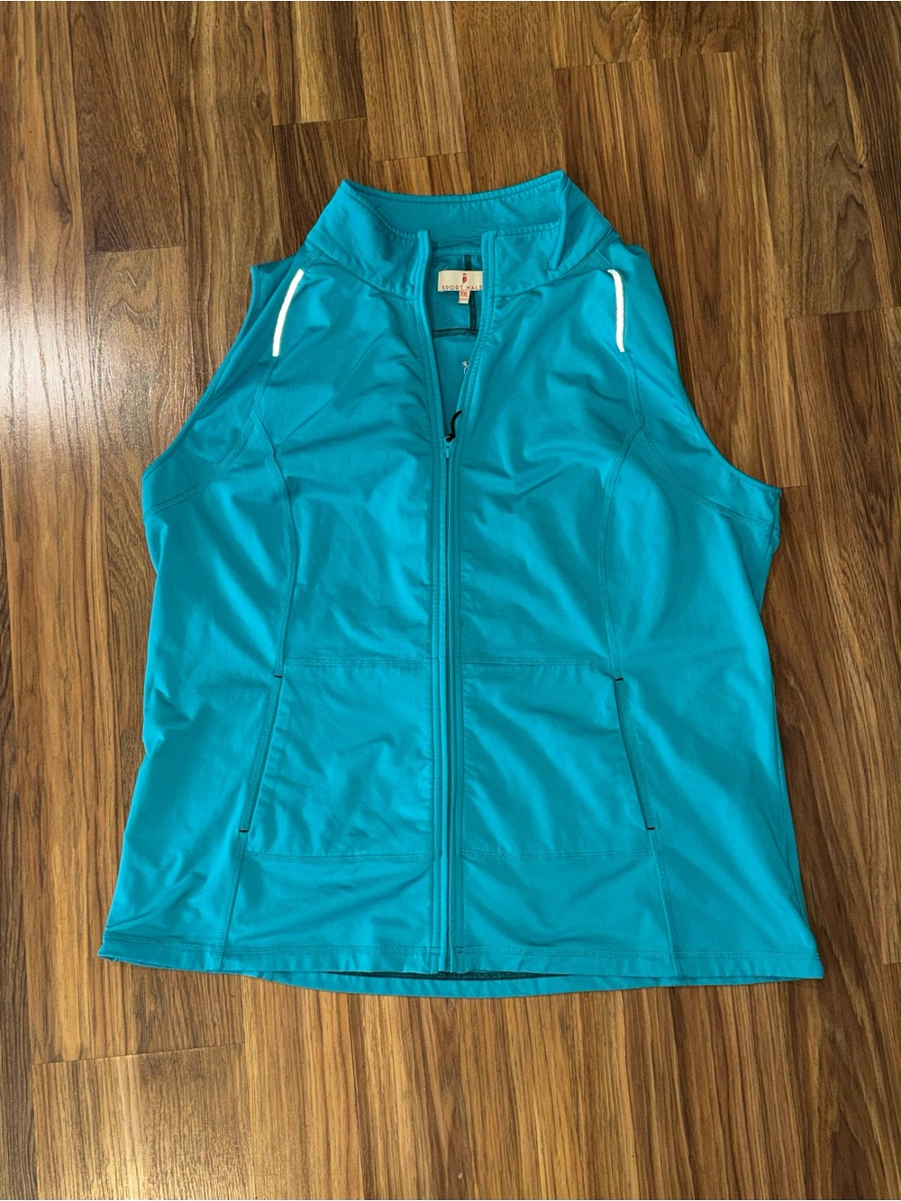 Sport Haley Teal Light Weight Full-Zip Fleece-Lined Athletic Vest With Pockets